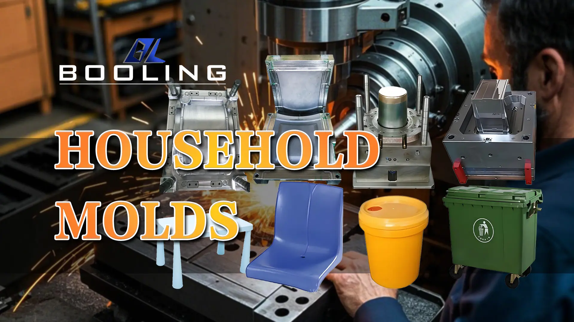 household molds-buckets, chair, dustbin, tables, etc.